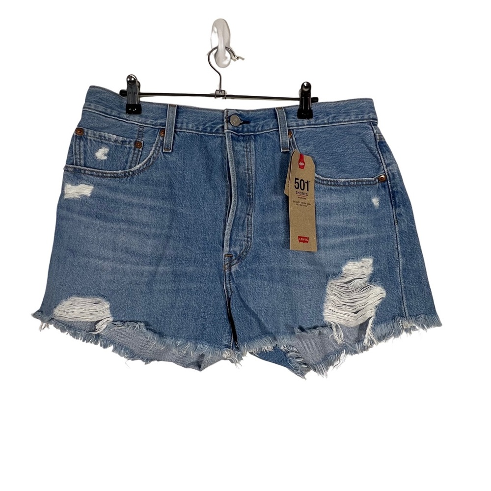Levi’s 501 high Rise Distressed Shorts Size 33 Non Stretch NWT